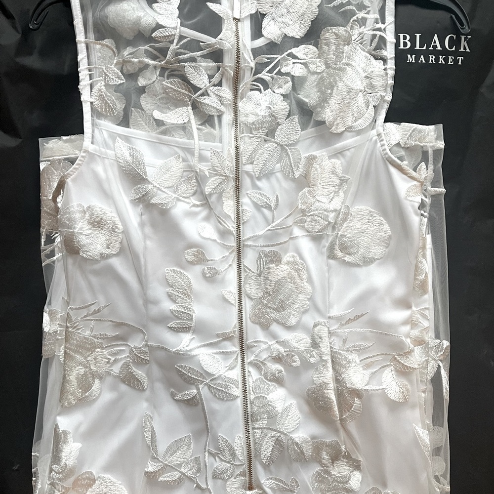 White laced knee high dress